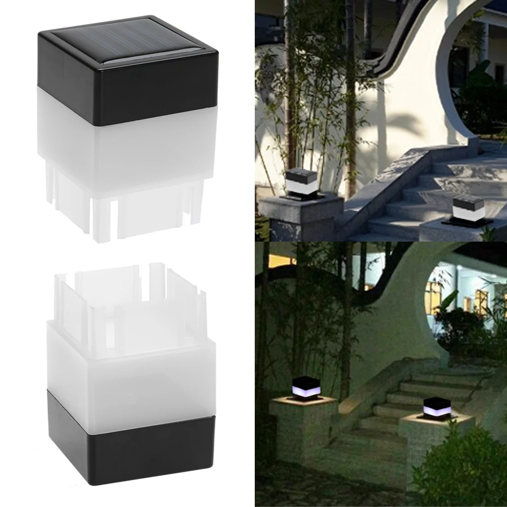 Solar Powered Fence Post Lamp Solar Energy Column Head Light Waterproof Villa Courtyard Sunlight Outside Illumination