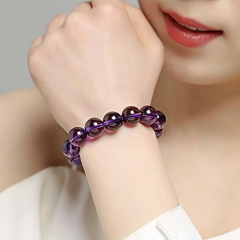 

Natural amethyst bracelet Brazilian single circle exquisite bracelet men's and women's birthday gifts