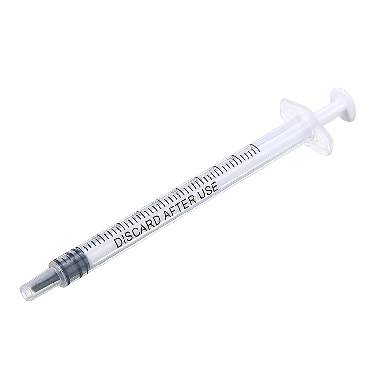 20PCS Lab Dedicated 1ml Plastic Disposable Syringe Individually Packed Refill Measurement Fluid Mixed Liquid Gel No Needle