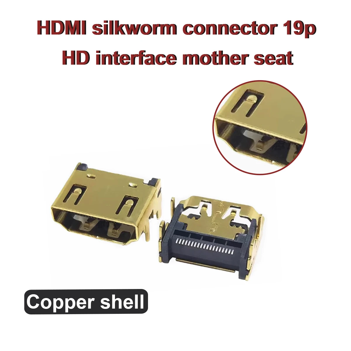 10PCS-HDMI motherboard, high-definition interface, 19Pin, fully attached patch, 4 foot patches,Full copper strap, fully attached