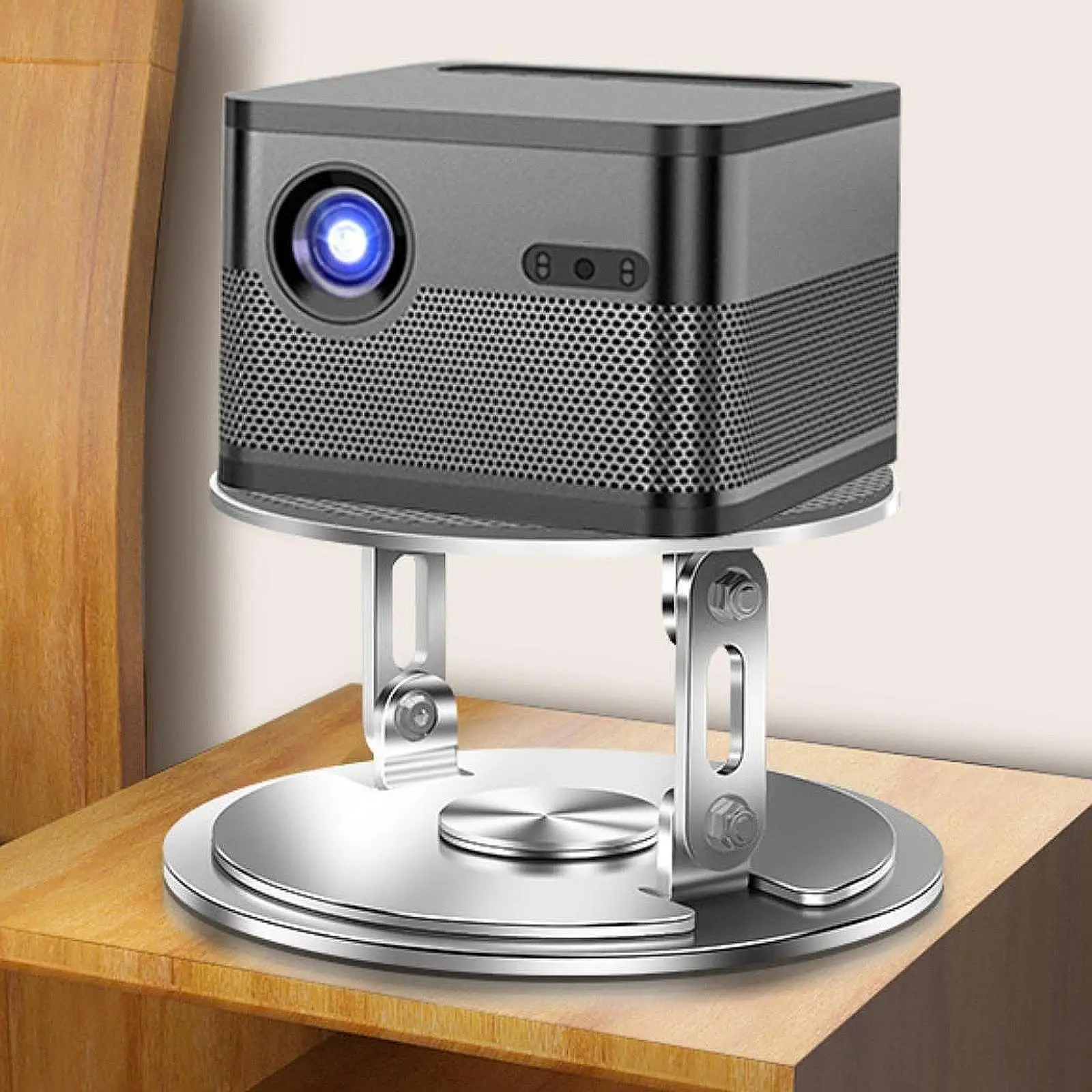Projector Mount Stand 1/4 Screw Interface Universal Easy to Install 360°Swivel Projector Bracket for Living Room Home Bedside
