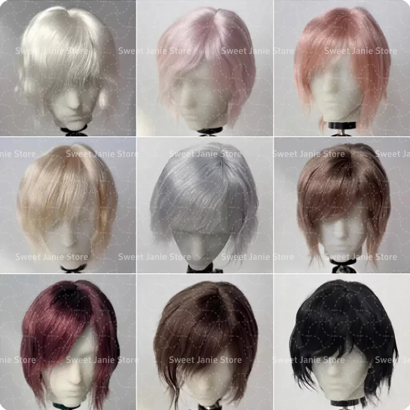 

Парики для кукол BJD с короткими волосами для кукол 1/3, 1/4, 1/6, SD, MSD, MDD, YOSD, мохеровые парики, черные, розовые, золотые, белые волосы