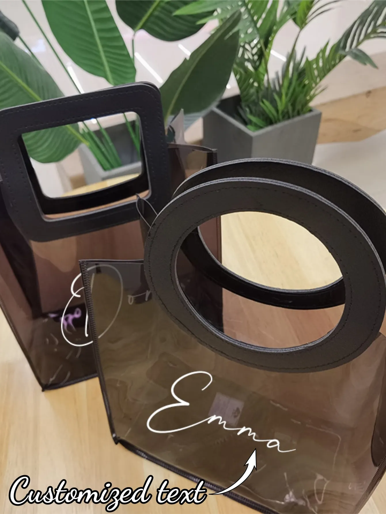 Custom Black Gift Bag Hand Square Shopping Bag Birthday Party Bridesmaid Groomsman High Quality Reusable Wedding Custom Gift Bag image 3