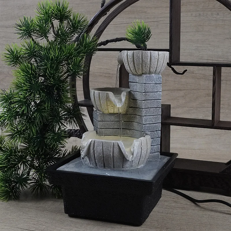 Desktop Waterfall fountain indoor Small Fountain Humidifier TeaTable decoration ornaments Home Office Other Indoor Places