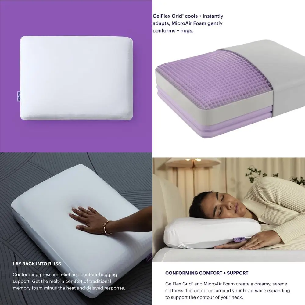

King Size Purple DreamLayer Pillow: Multi-Layered GelFlex Grid and MicroAir Foam for Enhanced Support and Pressure Relief - Cust