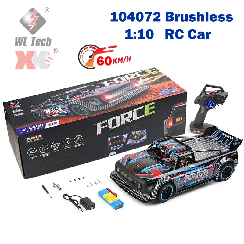 

WLtoys 1/10 2.4g 4wd Brushless 104072 Rc Car Drift On-Road Metal Chassis Led Light Vehicles Model Off-Road Climbing Rc Toy