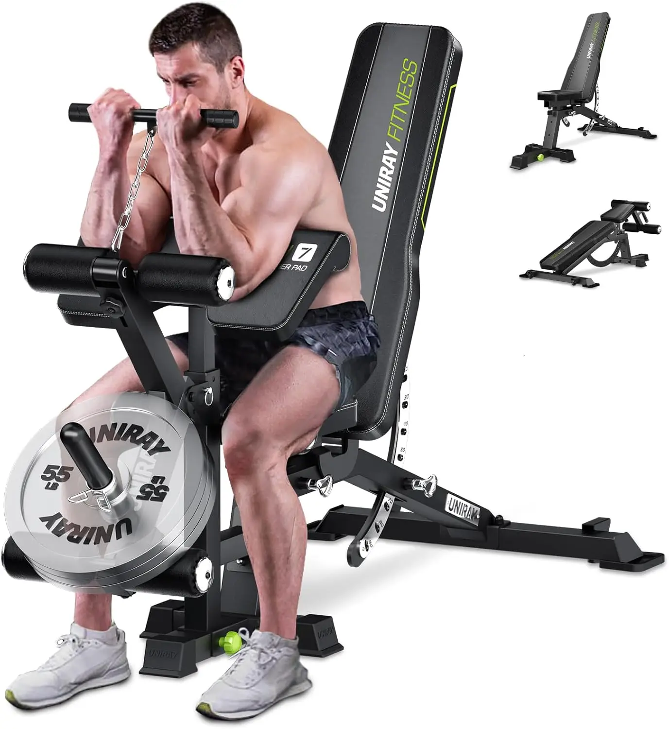 

Weight Bench Workout Bench for Home Gym with 1200 LBS Capacity Adjustable Weight Bench with Heavy Duty Leg Extension and Preache