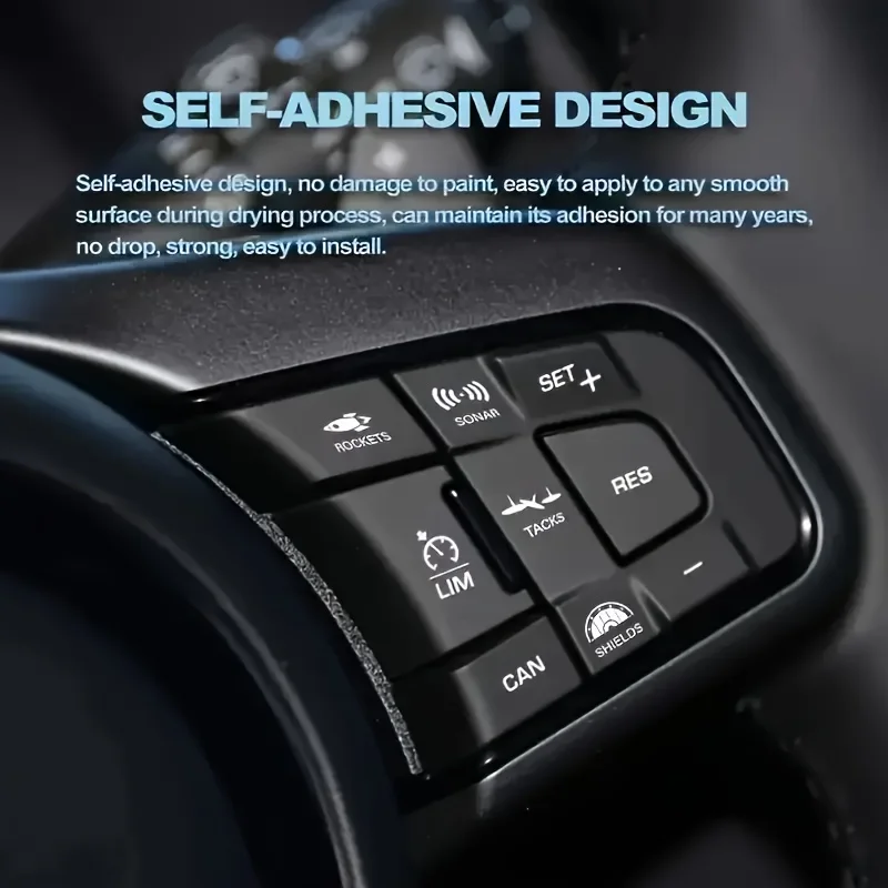 Car Dashboard Button Sticker Set 1SET Funny Vinyl Decal Waterproof Self Adhesive For Truck Laptop DIY Decoration