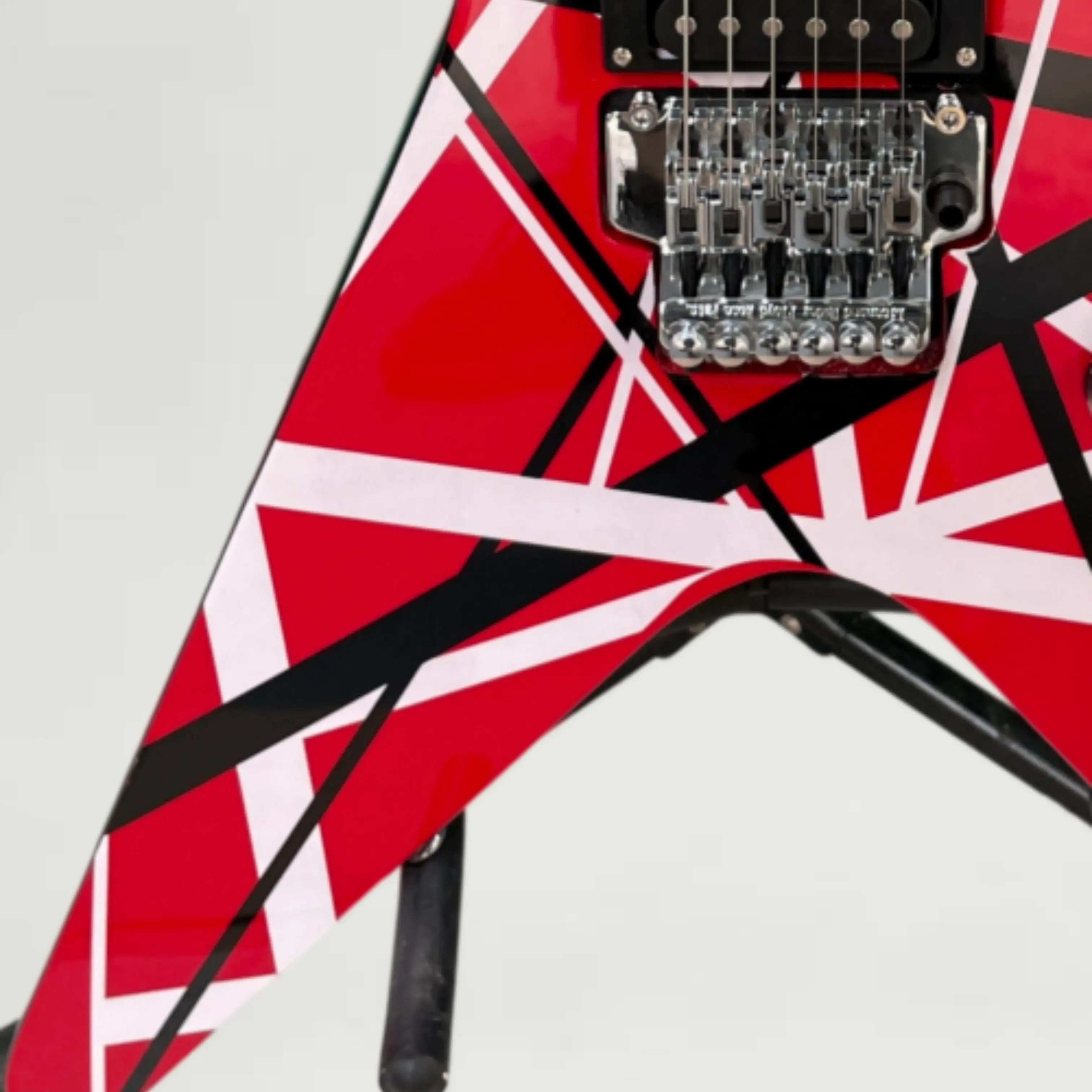 Red Electric Guitar with Black-White Irregular Striped Body Guitars, HH Pickups, Powerful Heavy Tone, Sturdy & Durable Guitarra