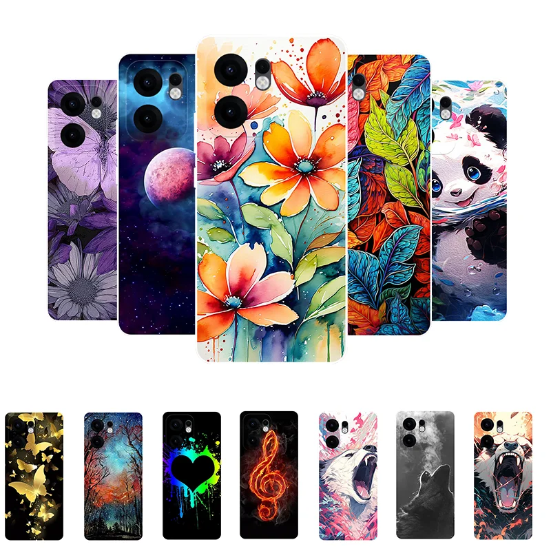 

For OPPO Reno 13F 5G 4G Case Fashion Flowers Panda Soft Silicone Phone Case Cover For OPPO Reno13 F Clear Funda Reno13F Bumper