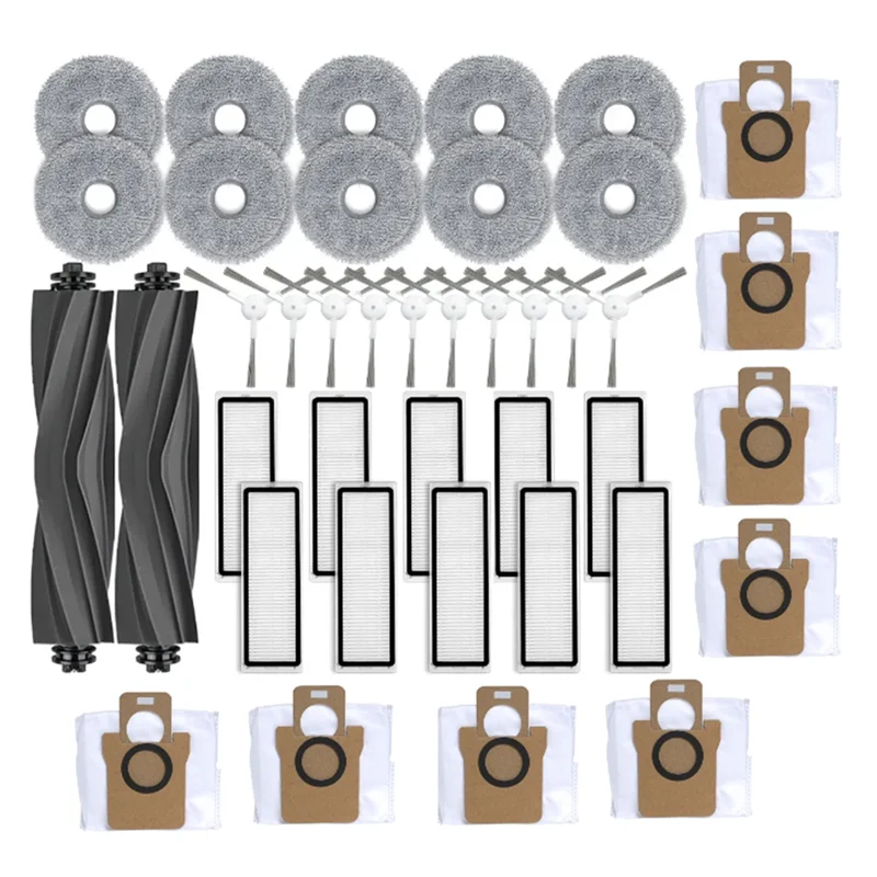 

B01C-40PCS Accessories Kit For Dreame Bot L10 Prime / L10s Pro / L10 Pro Robot Vacuum Main Side Brush Filter Mop Cloth Parts