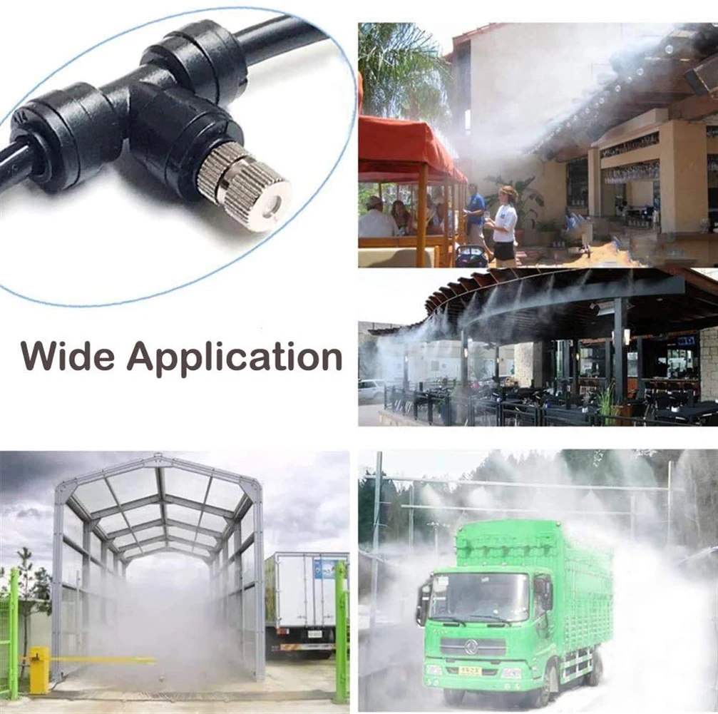 3Pcs 0.2-0.6mm Anti-Drip Atomized Spray 8mm Push-in Slide Lock Quick Connect Atomized Sprayer Landscape Cooling Nozzle Sprayer