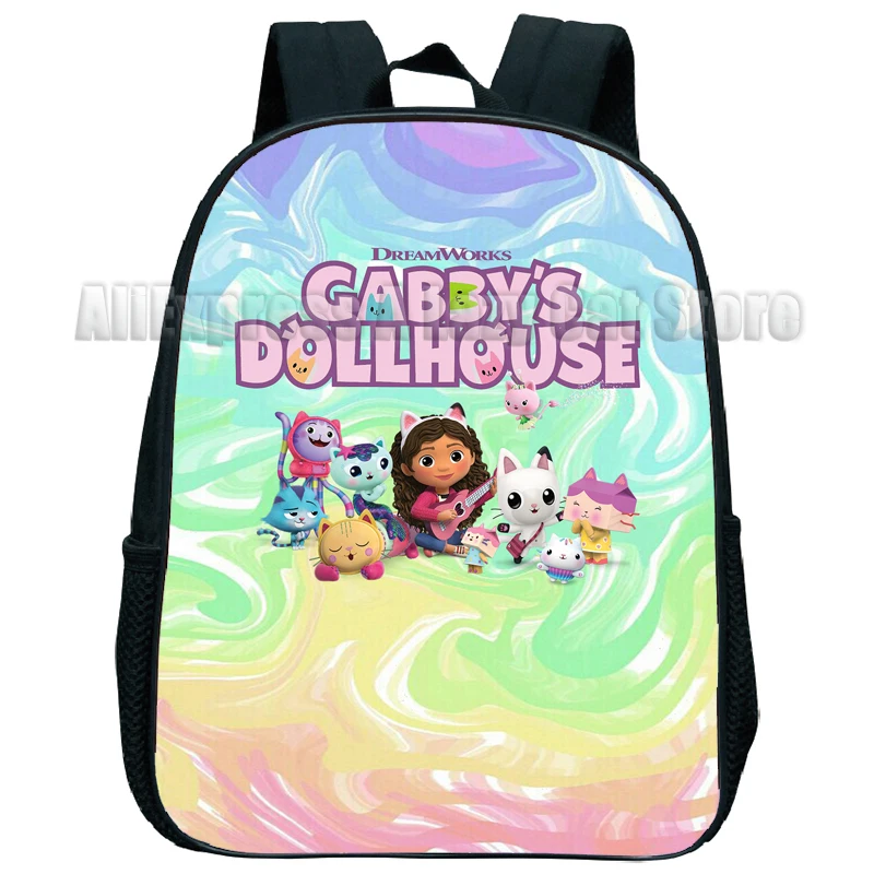 Gabby's Dollhouse Cartoon School Bag Gabby Cat Primary School Boys Children Backpack Personalized Lightweight Backpack Gift