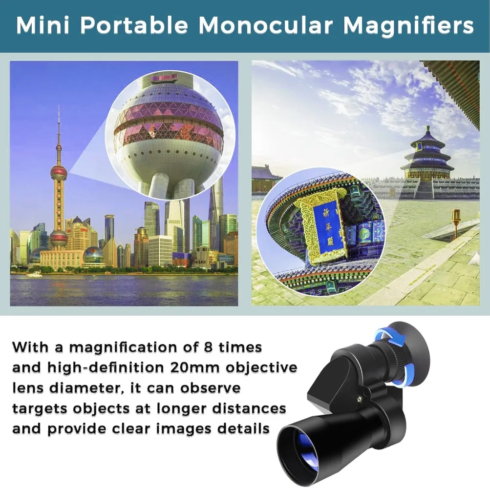 Portable HD Mini Pocket Monocular Telescope High Magnification Zoom Outdoor Fishing Telescope for Hunting Camping Mountaineering