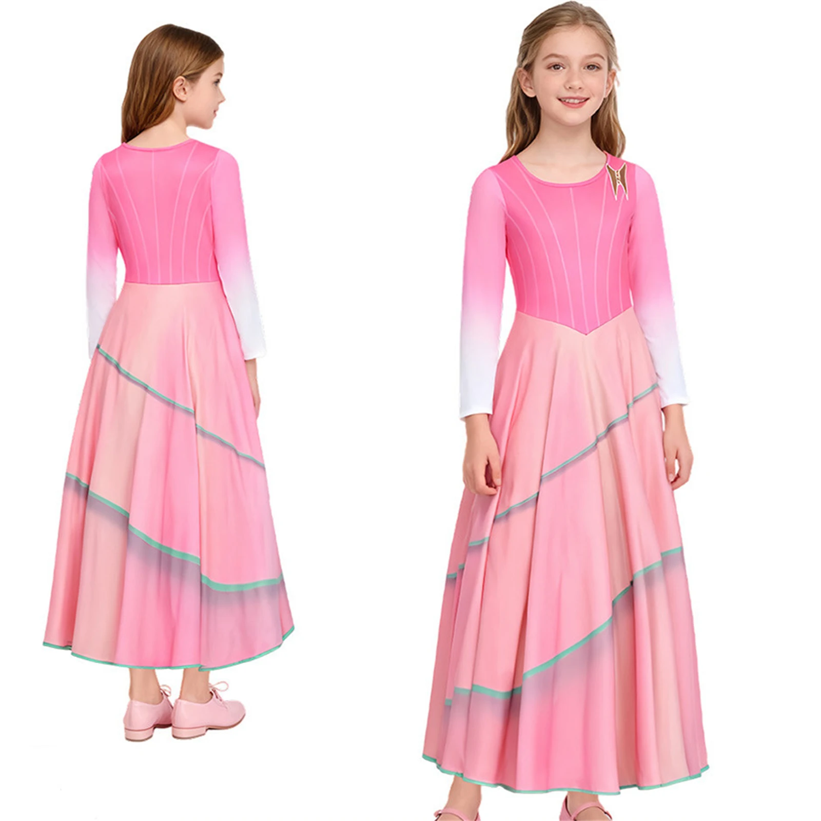 

Glinda Cosplay Costume Musical Girl Pink Dance Dress Witch Dress Stage Performance Costume Halloween Carnival Party Uniform