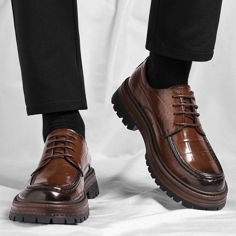 จระเข้พิมพ์รองเท้าผู้ชายรองเท้าหนังผู้ชาย Italiano Oxford รองเท้าผู้ชายธุรกิจชุดสํานักงาน 2025 Italiano Zapatos