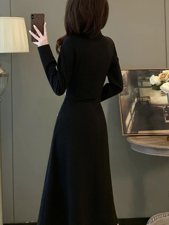 Ele Bla Dr Saia feminina de camada base emagrecedora de cintura alta outono inverno nova Sle Ins Sle cor pura cintura alta A-Li...