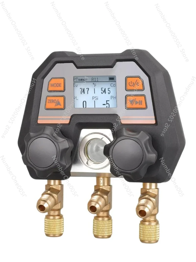 Bluetooth wireless APP digital double gauge valve electronic digital display pressure gauge refrigerant fluoride meter set DMG4B