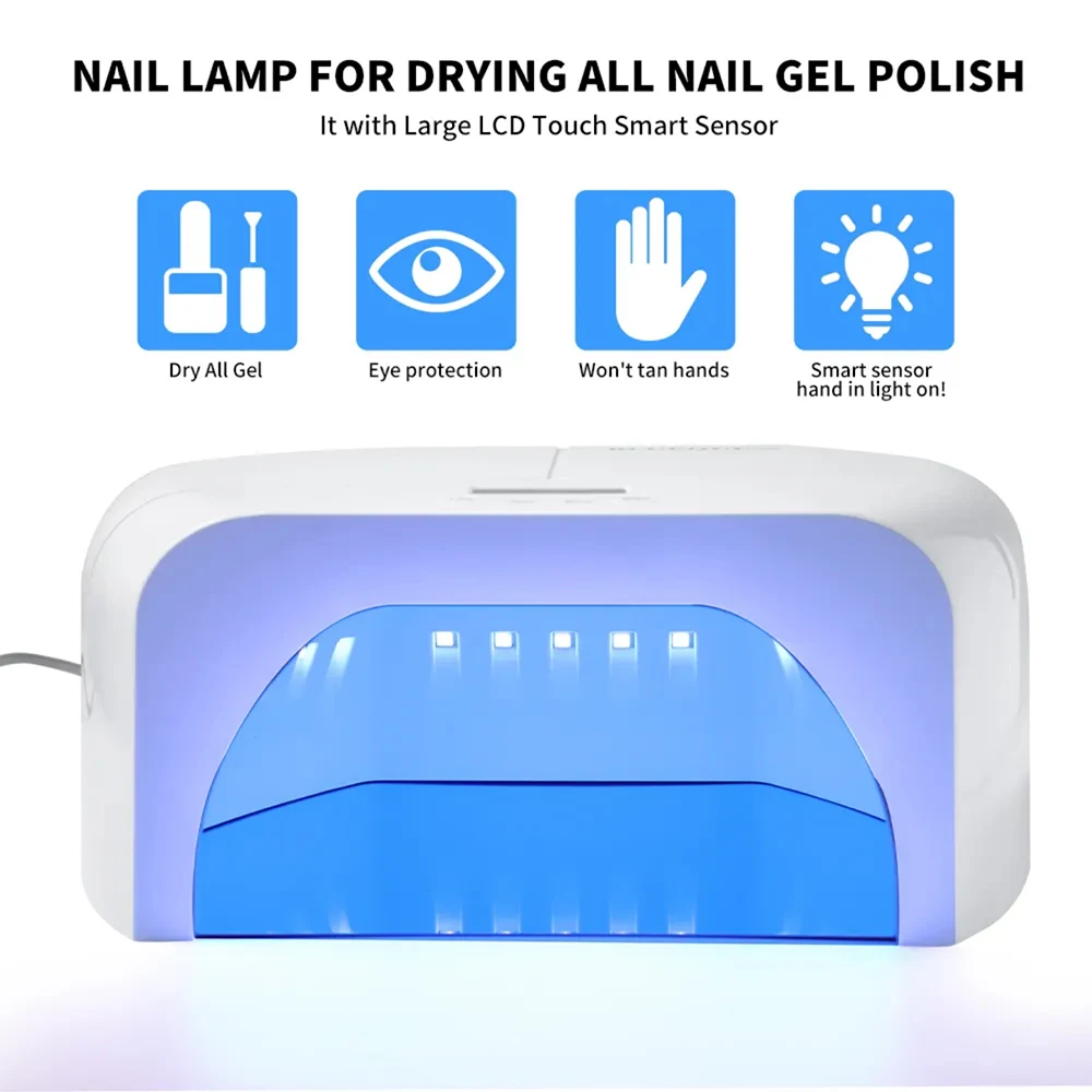 268W 72Pcs LED UV Light Dryer for Nails Gel Polish with 3 Timer Setting & LCD Touch Display Screen
