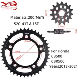 520Chain 15/41 Tooth Motor Front Rear Sprocket kit For Honda CB500 CB500 F ABS FA X CBR500 R 2021 2020 2019 2018 2013-2016 2017