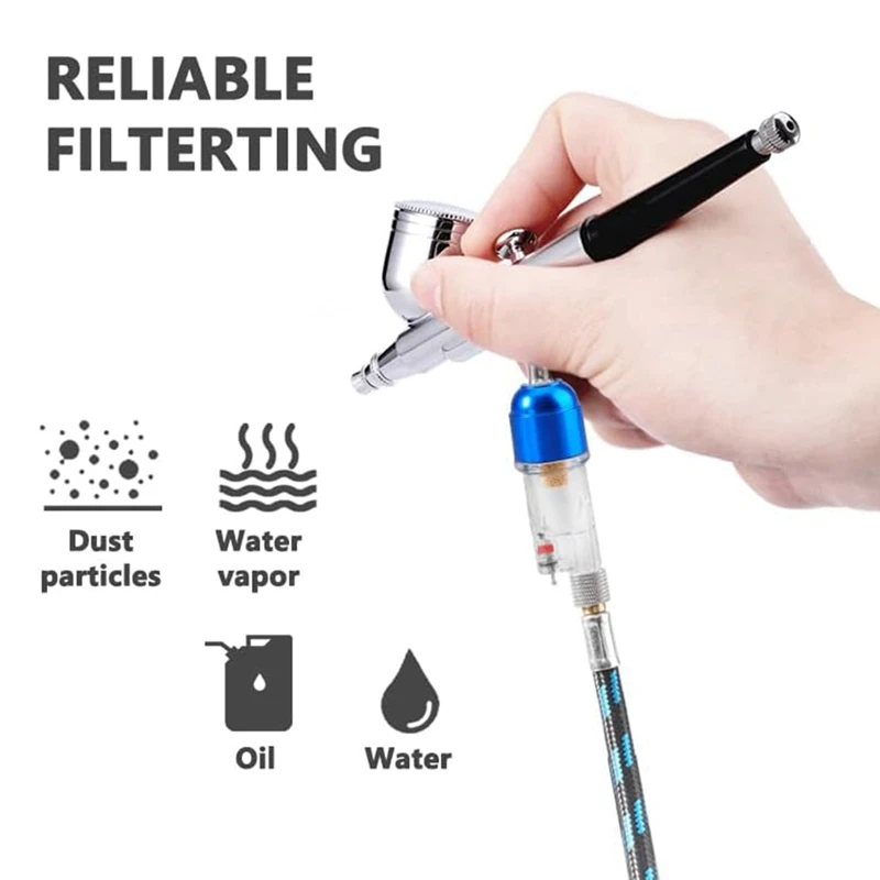 ABNM Airbrush Mini Air Filter Blue Air Brush Water Moisture Oil Trap Separator