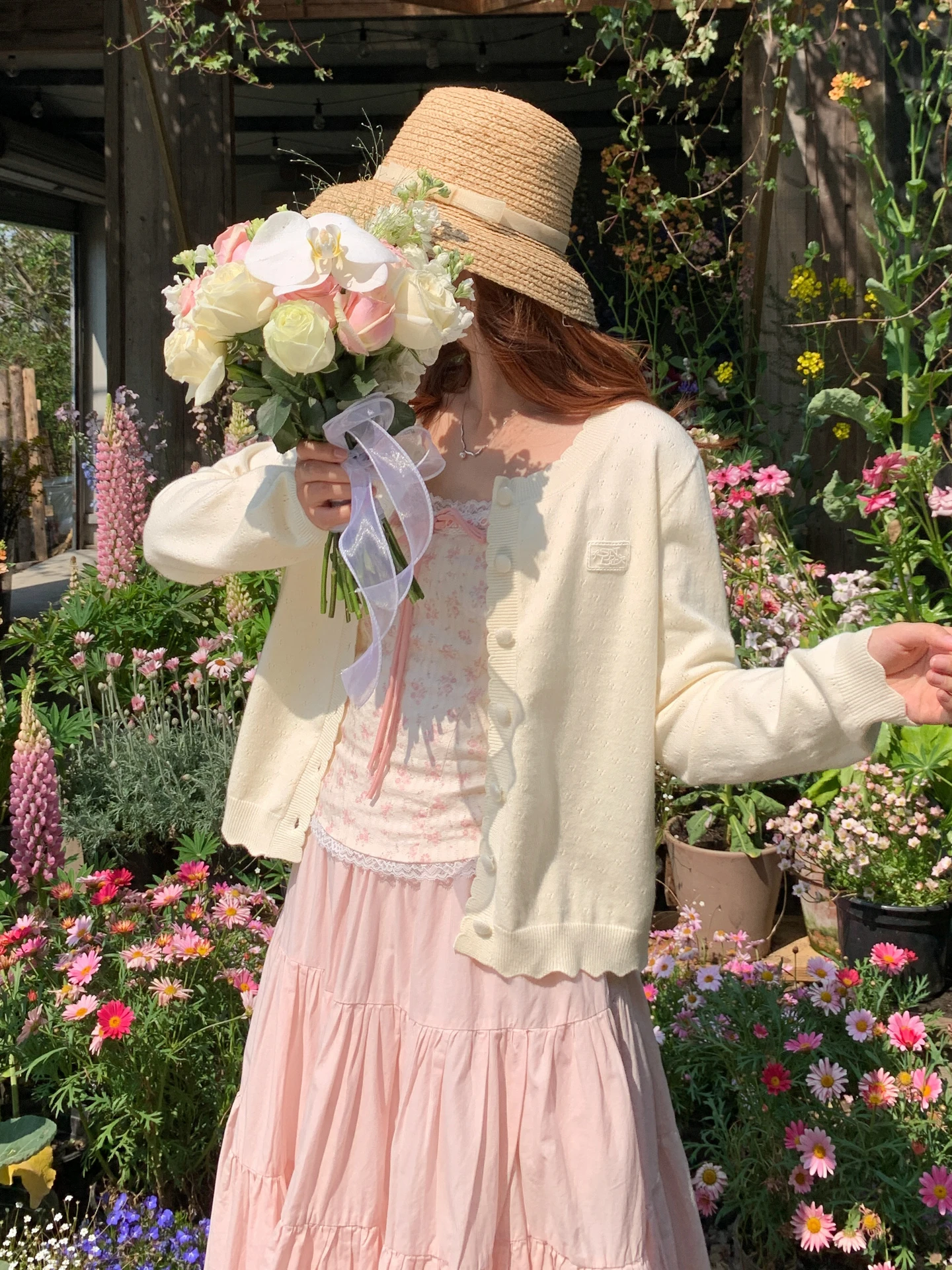 

Весенний женский свободный вязаный кардиган: тонкий, мягкий, в стиле «Лесная фея», с нежным волнообразным дизайном, универсальная верхняя одежда в милом стиле