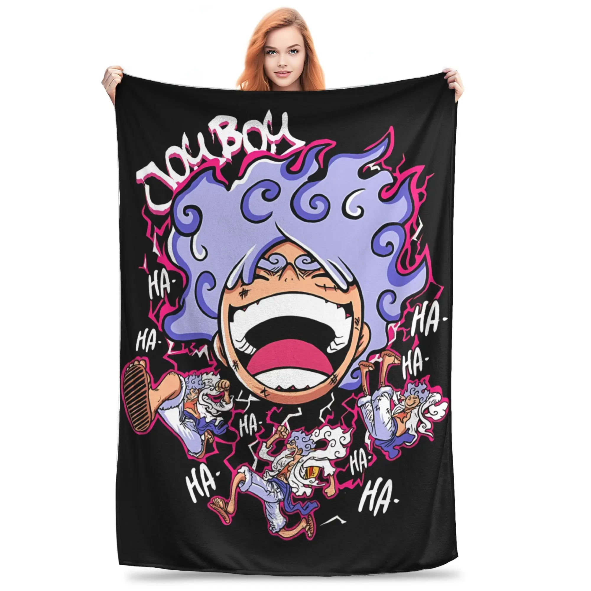 1PC One Pieces Anime Luffy Blanket Throw Blanket  Novelty Warm Blanket All Season Home Gift