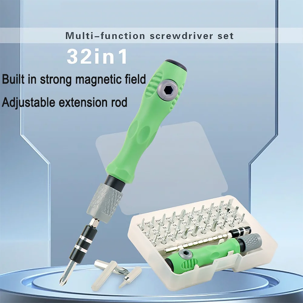 طقم مفك براغي 32 في 1 طقم يدوي مغناطيسي صغير متعدد الوظائف لأداة إصلاح إلكترونية للكمبيوتر والهاتف المحمول