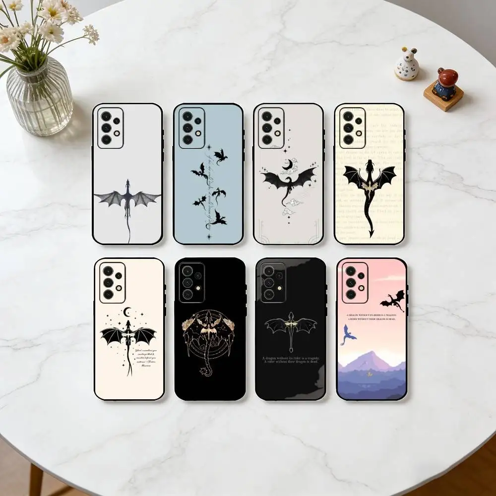 F-Fourth Wing Dragon  Phone Case Black Silicone Soft For Samsung S25,S24,S21,S22,S23,S30,Ultra,S20,Plus,Fe,Lite