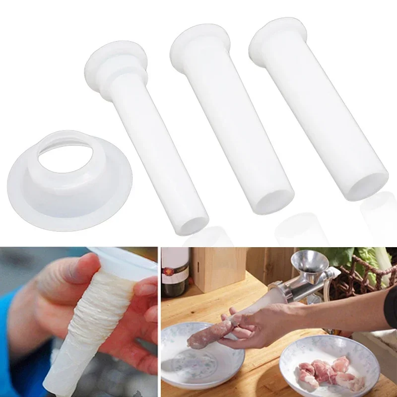 3pcs Meat Grinder Sausage Stuffer Filling Tubes Manual Sausage Stuffer Tools DIY Sausage Maker Funnels Nozzles Kitchen Gadges