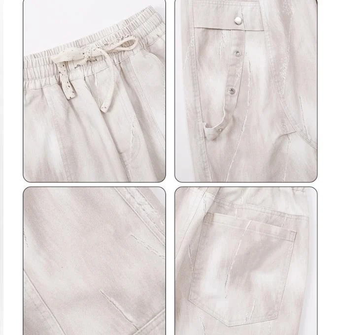 Spring Autumn Korean Teens Boys Tie-dye Cargo Pants for Kids Outdoor Trackpants Sweatpants Child Casual Loose Straight Trousers