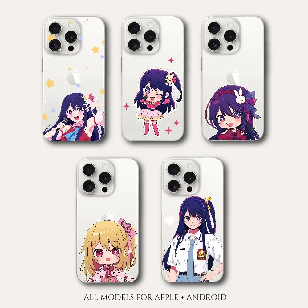 

Hot Anime O-OSHI N-NO-KOS Phone Case For Iphone 16 15 11 13 14 Pro Max 7 8 Plus X Xr Xs Max Se2020 12mini Transparent Cover
