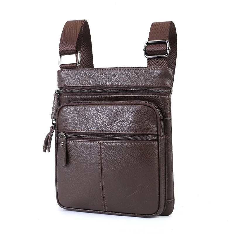Genuine Leather Sling Shoulder Bags for Men Retro Messenger Crossbody Bags High Quality Men's Travel Bag Purses