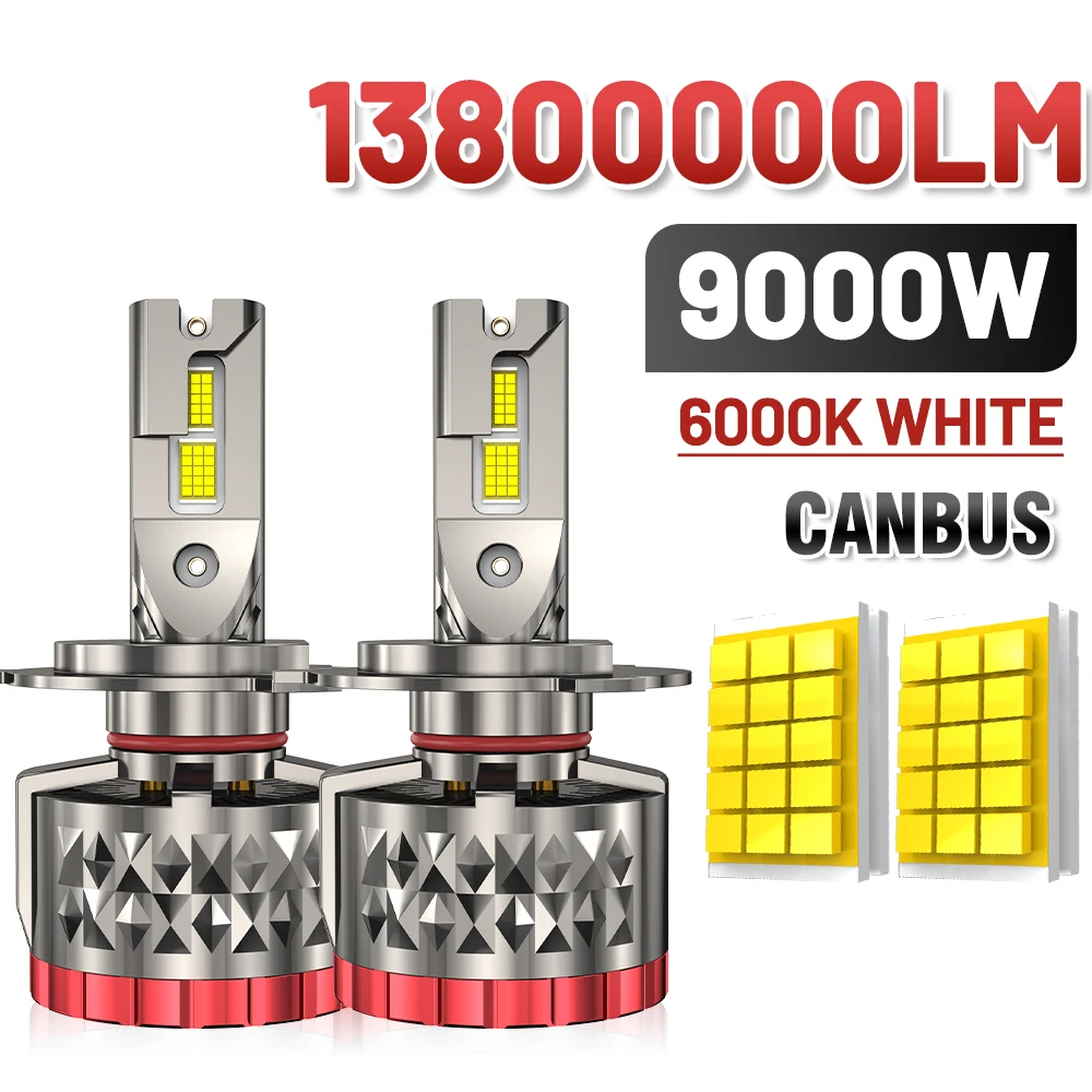 H4 H7 Canbus LED Car LED Headlight 13800000LM H1 H8 H9 H11 9005 HB3 9006 HB4 Auto LED Lamp High Power LED Headlight 6000K 12V/24