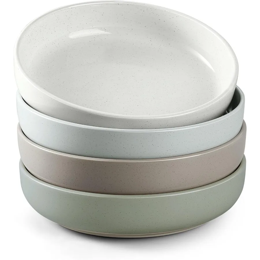 

Набор из 4 мисок для макарон, большие салатники емкостью 33 унции для домашней кухни, керамические сервировочные тарелки для супа, хлопьев, устойчивые к царапинам, широкие и S