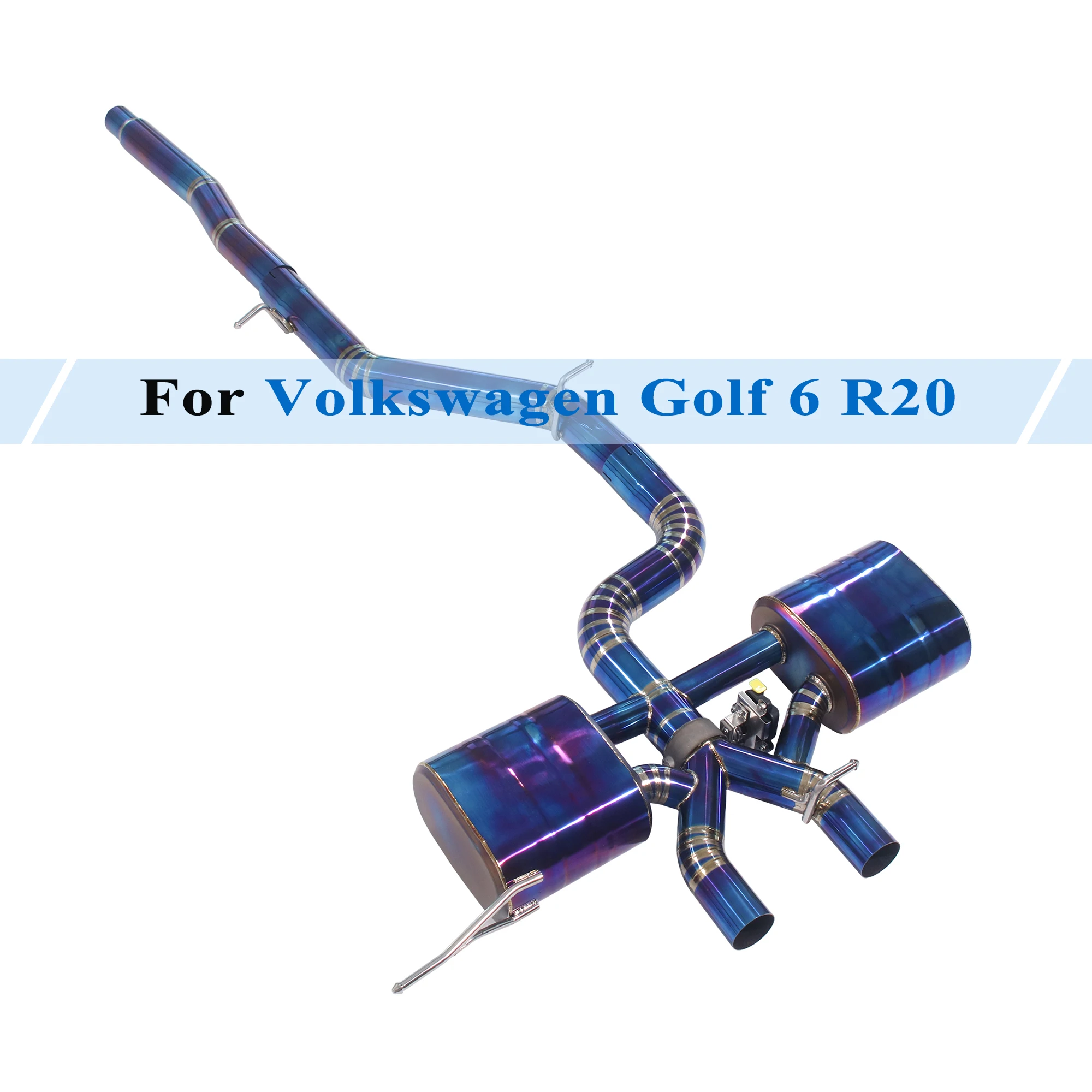 

Cat-Back Exhaust System for Volkswagen Golf 6 R20 MK6 Valved Muffler Electronic Vacuum Valve with Remote Controller Titanium