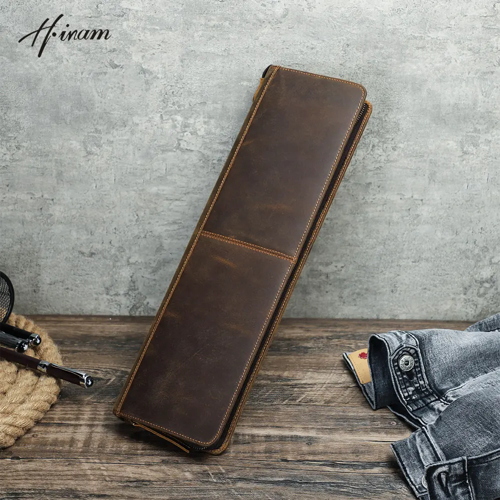 Handmade 100% Cow Leather 2 Slots Ties and Cuff Links Holder Travel Portable Organizer Display Cufflinks Storage Gift Box Case