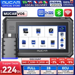 MUCAR VO6 Alle auto's Levenslang gratis Volledig systeem 28 resets Obd2-diagnostische hulpmiddelen ECU-codering Bidirectionele scan Obd 2-autoscanner