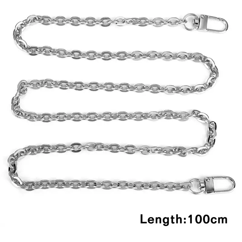 100/120CM Metal Bag Chain For Women Shoulder Bag Chain Bag Chain Gold Silver Strap Crossbody Bag Parts Belt Chain