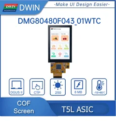 DWIN 4.3 Inch TFT LCD Module 800*480 HMI Touch Screen COF Structure Capacitive Smart Display Panel LCM for Arduino Nano
