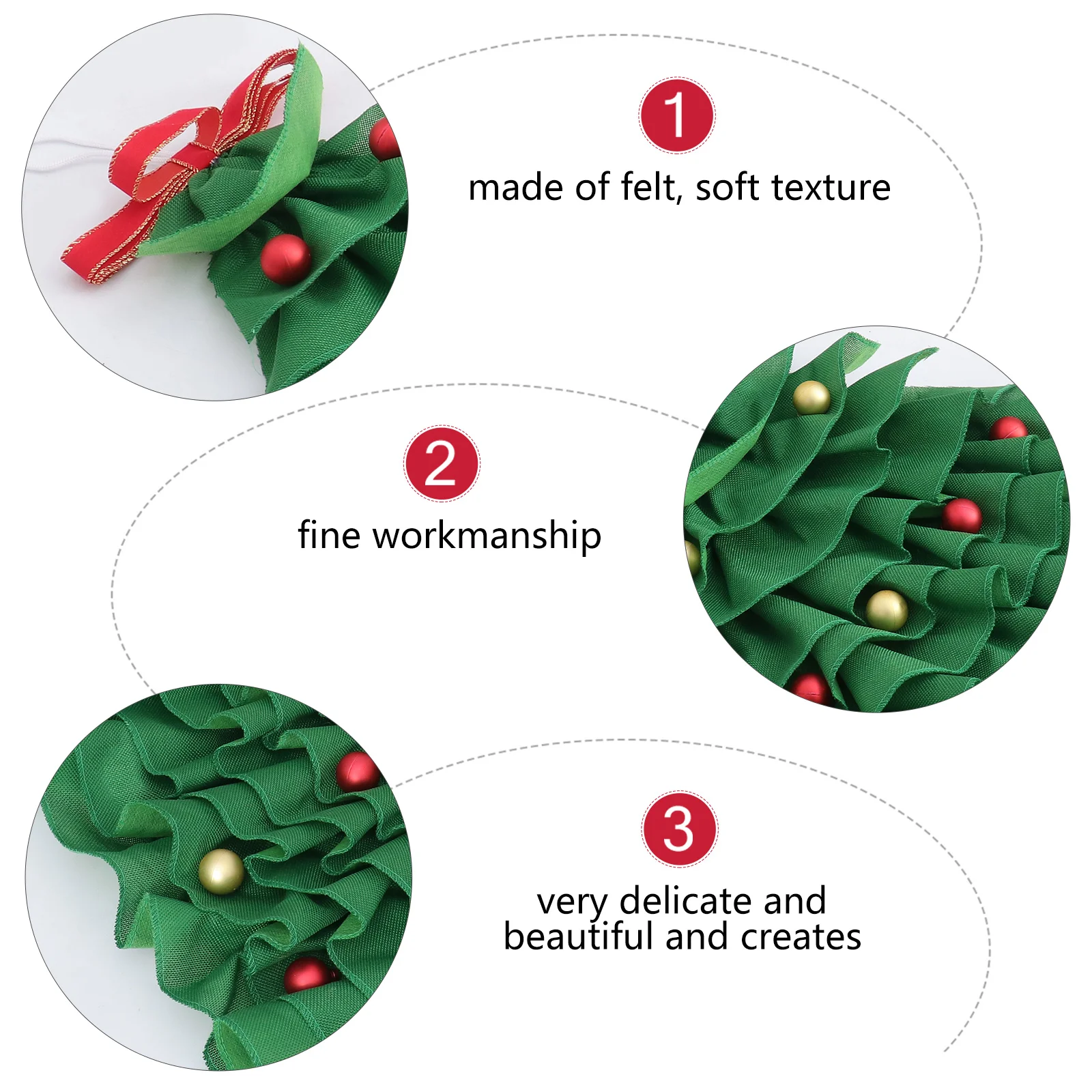 

1Pc Green Fabric Christmas Tree Ornament Hanging Pendant Xmas Door Decor Holiday Decoration