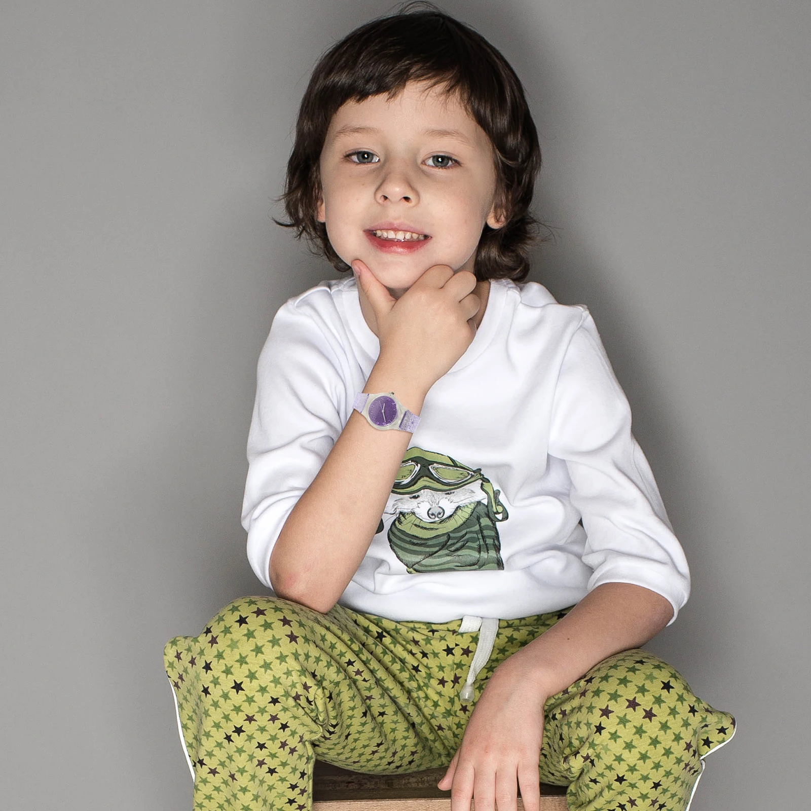 

Creative Silver Kids Transparent Glitter Silicone Watch Shiny Wristband Cool Unique Design Lively Pattern Comfortable to Wear