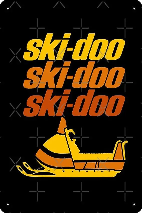 Ski Doo Vintage Snowmobiles Print Funny Metal Tin Sign for Home Kitchen Bar Room Garage Decor 8;