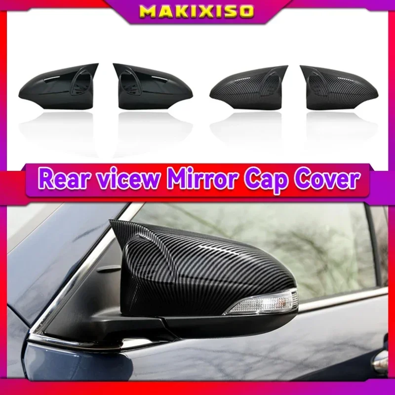 

Pair Black/Carbon Fiber Look Rearview Mirror Caps Car Door Wing Mirror Cover Replacement For Toyota Camry 2011-2017