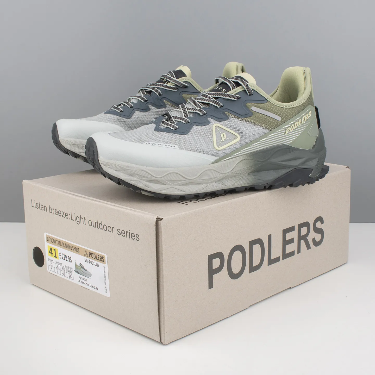 PODLERS Wide-Toe Wide-Sole Anti-Vibration Outdoor Women's Sports Running Shoes Lightweight Hiking Shoes Men's Jogging