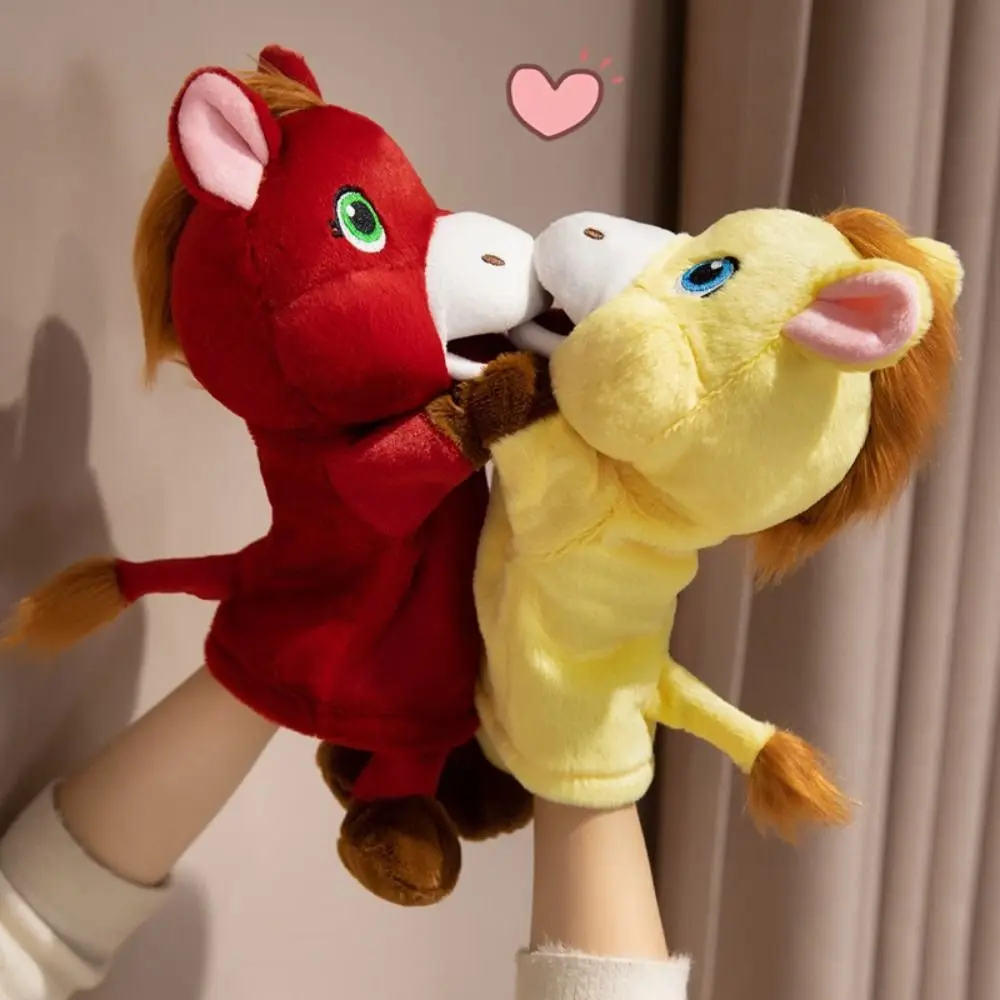 Cheval Animal petit cheval marionnette conte de fées Simulation peluche cheval jouets 30 cm doux main doigt histoire marionnette histoire temps