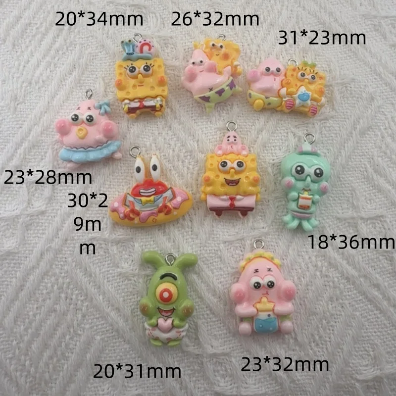 10pcs cartoon resin pendant, DIY jewelry making earrings, keychain accessories view 6