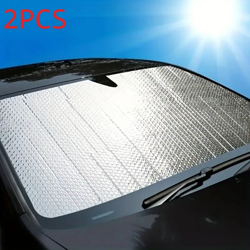 

Всесезонный солнцезащитный козырек на лобовое стекло автомобиля (2 шт.) — защита от солнечного света и теплоизоляция, изготовлен из прочного пластика