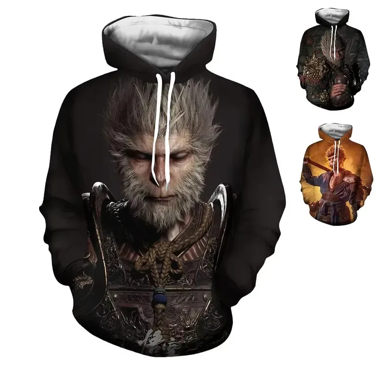 

Black Myth Wukong Cosplay Costume Hoodie 3D Polyester Autumn Jacket Thin Party Wukong Coat Sportwear For Women Men Halloween