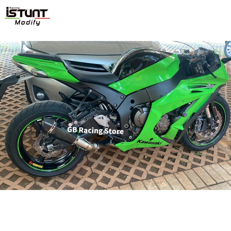 Motorcycle Exhaust Escape Moto System Modified Carbon Fiber Muffler Mid Pipe Slip On For Kawasaki Ninja ZX10R ZX 10R 2011- 2022